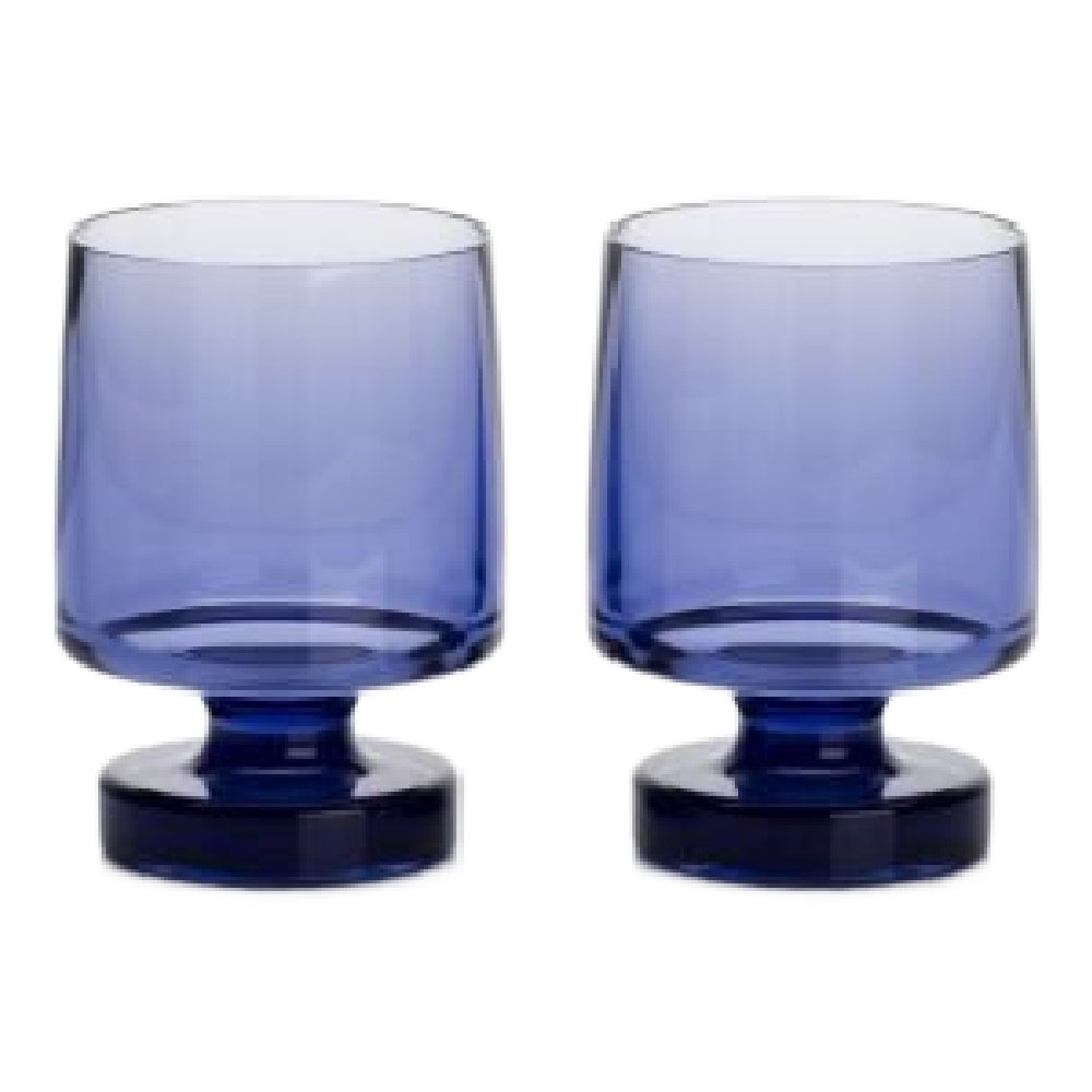 Stacking Deluxe Wine Goblet 340ml Blue (Pk of 2)